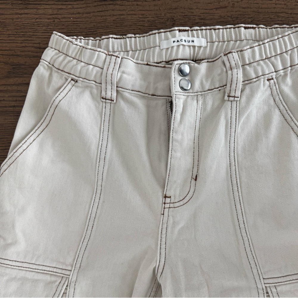 Pacsun Bone Utility Cargo Elastic Waist Baggy Pants  Style: 850HO208523 Small - Picture 3 of 8